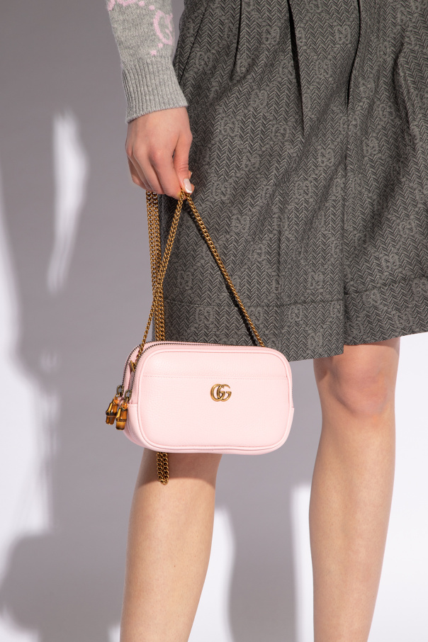 Gucci 粉色 Double G Super Mini单肩包